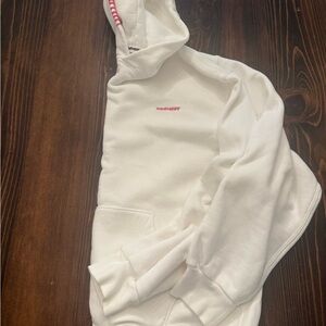Madhappy White Hoodie with Pink Script Logo